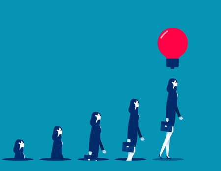 Business leader with creative idea. Business vector illustrationのイラスト素材