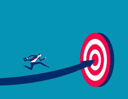 Leader progress to goal. Business vector illustrationのイラスト素材