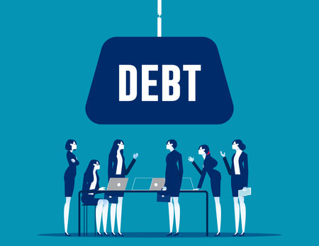 A company with a lot of debt. Business vector illustration conceptのイラスト素材