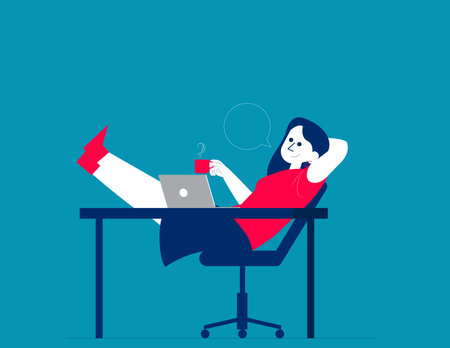 Coffee break. Business vector illustration conceptのイラスト素材