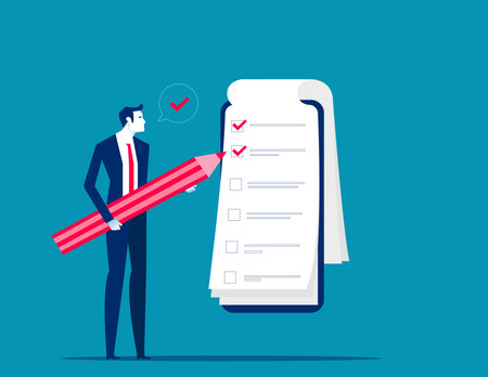 Business person with task . Business vector illustration conceptのイラスト素材