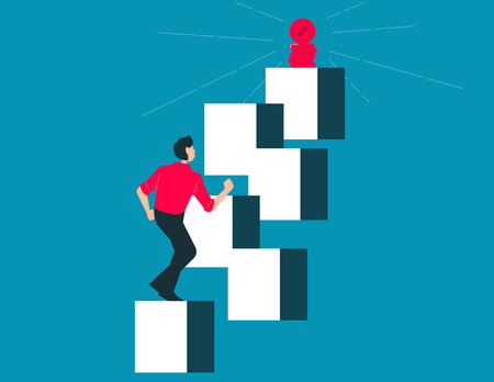 Business person with success factors . Business vector cartoon conceptのイラスト素材