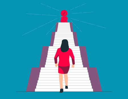 Self growth and personal development progress stages. Business goal vector illustrationのイラスト素材