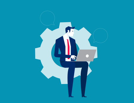 Person development and management. Business vector illustration conceptのイラスト素材