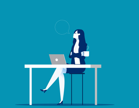 Business person with coffee break. Business vector illustration conceptのイラスト素材