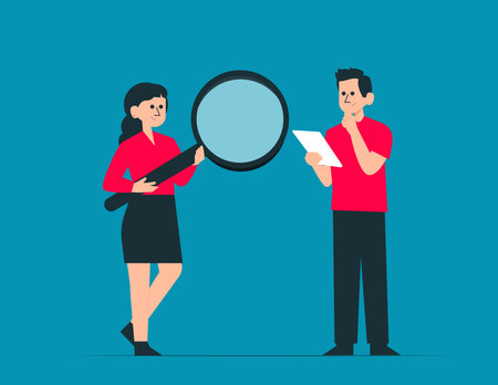 Team with development focus. Marketing research vector conceptのイラスト素材