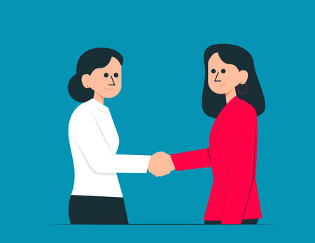 Person shake hands. Agreement and completed the deal with a handshakeのイラスト素材