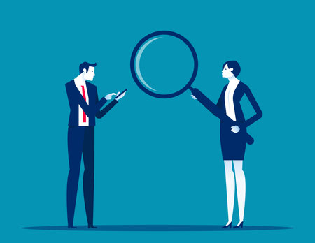 Team with development focus. Marketing research vector conceptのイラスト素材
