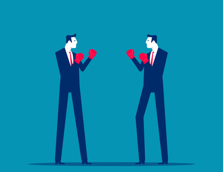 Business people with boxing. Competition vector conceptのイラスト素材