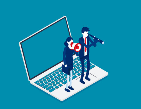 Employee search a person for a company team job. Business employment research vector conceptのイラスト素材