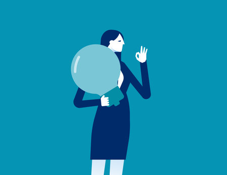 Businessman is showing a gesture okay. Best idea successfulのイラスト素材