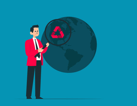 Business person with environmental audit vector conceptのイラスト素材