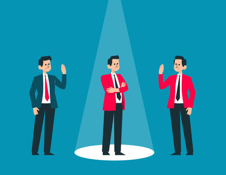 Company making a choice of person. Hired concept vectorのイラスト素材