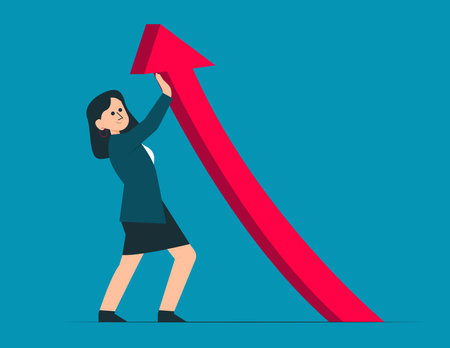 Person directing the arrow up. Leadership vectorのイラスト素材
