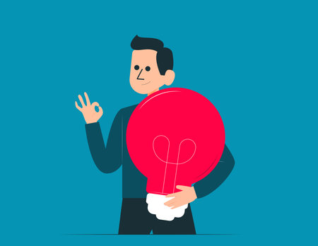 Person is showing a gesture okay. Best idea successfulのイラスト素材