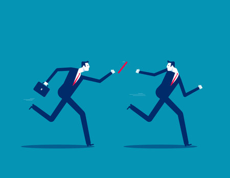 Failure or mistake causing business lost. Fail baton pass vector conceptのイラスト素材