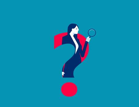 Investor curiosity to discover secret. Analyze and research vector conceptのイラスト素材