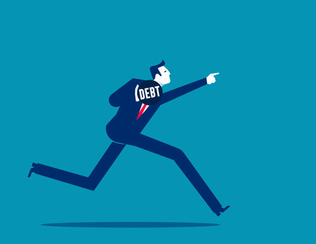 Shot put throwing debt weight away. Business loan or mortgage vector conceptのイラスト素材