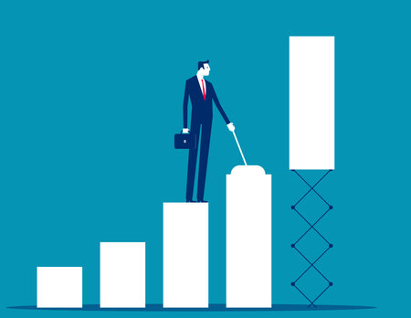 Growing profit graph. Profit rising up growing vector conceptのイラスト素材