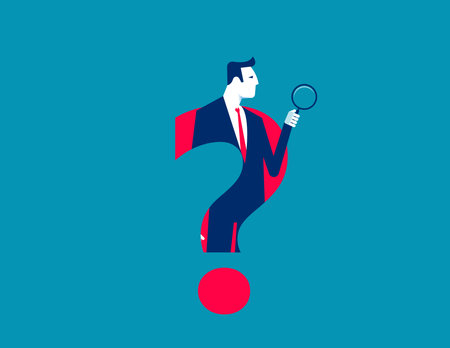 Investor curiosity to discover secret. Analyze and research vector conceptのイラスト素材
