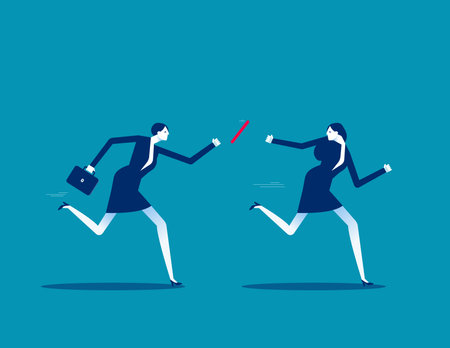 Failure or mistake causing business lost. Fail baton pass vector conceptのイラスト素材