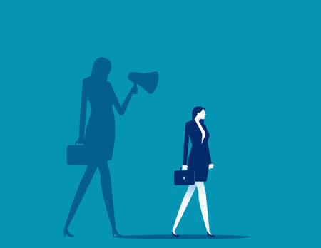 Self motivation or self criticism stock vectorのイラスト素材