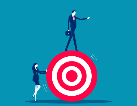 Drive ambition to achieve success. Push the target to reach the goalのイラスト素材