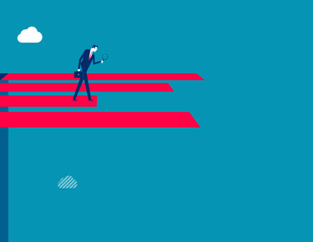 Businessman and a bar graph-shaped diving boardのイラスト素材