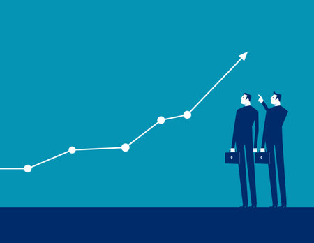 Plan for the future. Business forecasting vector flat styleのイラスト素材