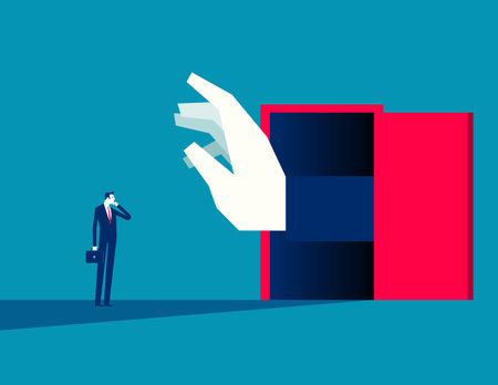 Closed with business person in accessibility. Business vector flat styleのイラスト素材
