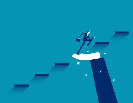 Business helping hand. Business assistance vector flat styleのイラスト素材