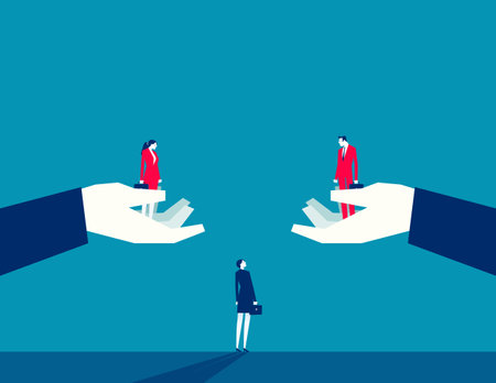 Business contemplation and choice. Business vector flat styleのイラスト素材