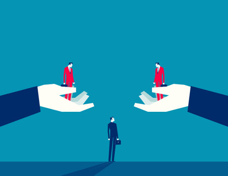 Business contemplation and choice. Business vector flat styleのイラスト素材