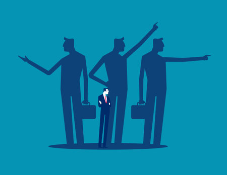 People in the shadow of the interest try to capture customers. Business vector conceptのイラスト素材