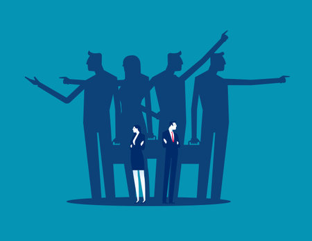 People in the shadow of the interest try to capture customers. Business vector conceptのイラスト素材