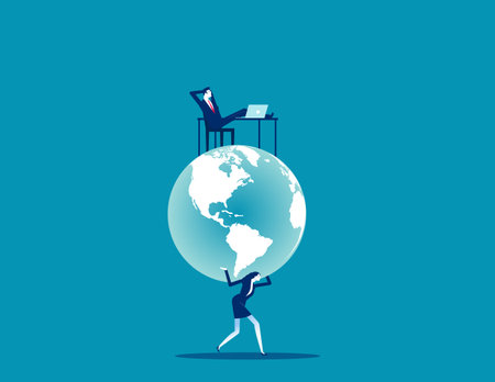The Exploited Poor Carries the World, the Rich and the Exploiter on their Backのイラスト素材