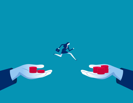 Wanting more money or a bigger paycheck, a career advancement or a career challengeのイラスト素材
