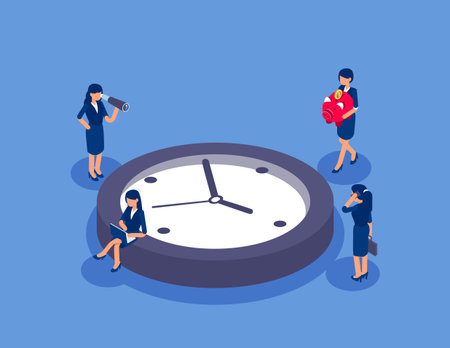 Time investment. Flat isometric vector conceptのイラスト素材