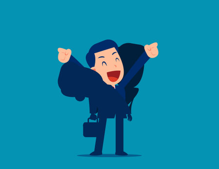 Positive. Businessman coming from shellのイラスト素材