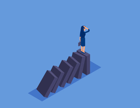 Desperate businessman . Flat isometric vector conceptのイラスト素材
