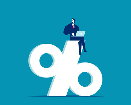 Robot. Artificial intelligence working on the large percentage signのイラスト素材