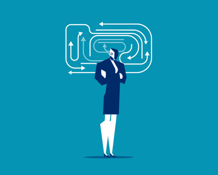 Robot. Artificial intelligence and confusion thoughtsのイラスト素材