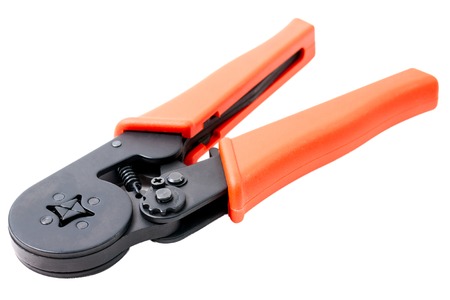 Tool for wire end ferrules on the whiteの写真素材