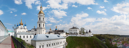 Panorama of St  Sophia Cathedral of the Assumption in Tobolsk Kremlin on the hill の写真素材
