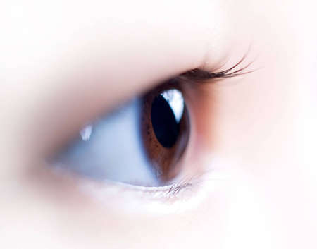 close up or macro of kid's eyeの写真素材