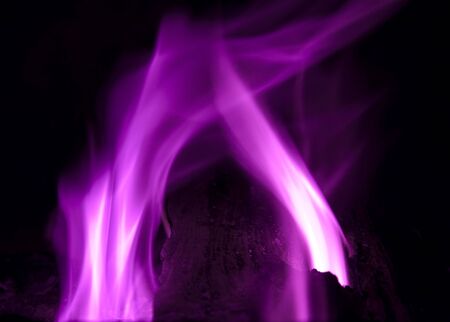 Beautiful flame over black backgroundの写真素材