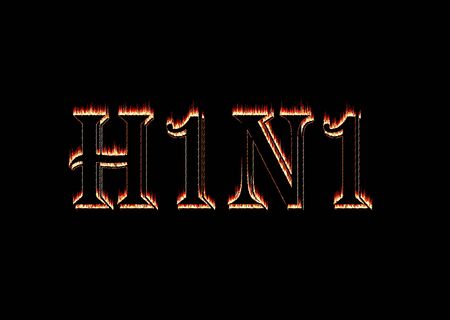 Swine flu virus H1N1 flame illustrationの写真素材