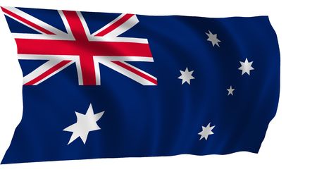 Illustration of flag of Australia waving in the wind (see more flags in my collection)の写真素材