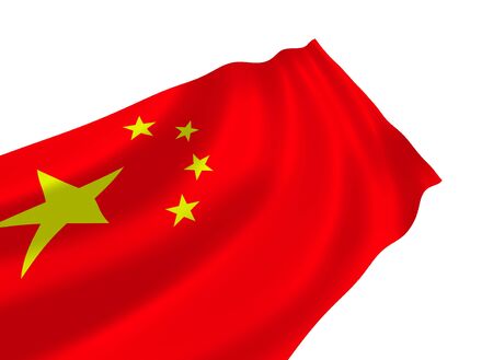 Illustration of China flag waving in the windの写真素材