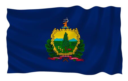 Illustration of Vermont state flag waving in the wind (see more other flags in my collection)の写真素材